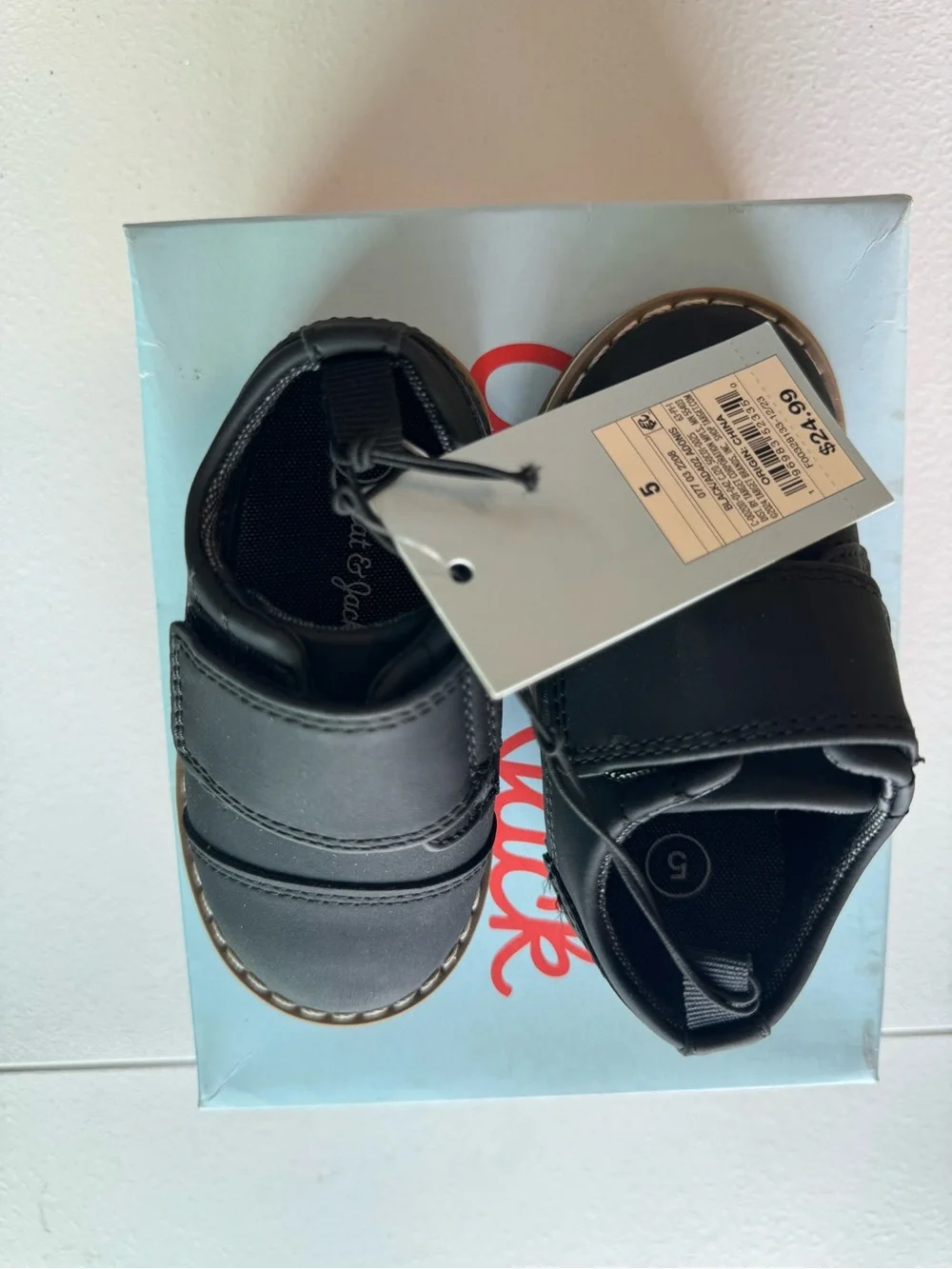 Cat & Jack Black Hook-and-Loop Dress Shoes for Kids
